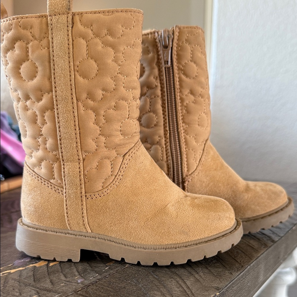 Cat & Jack Floral Tan Kids Boots